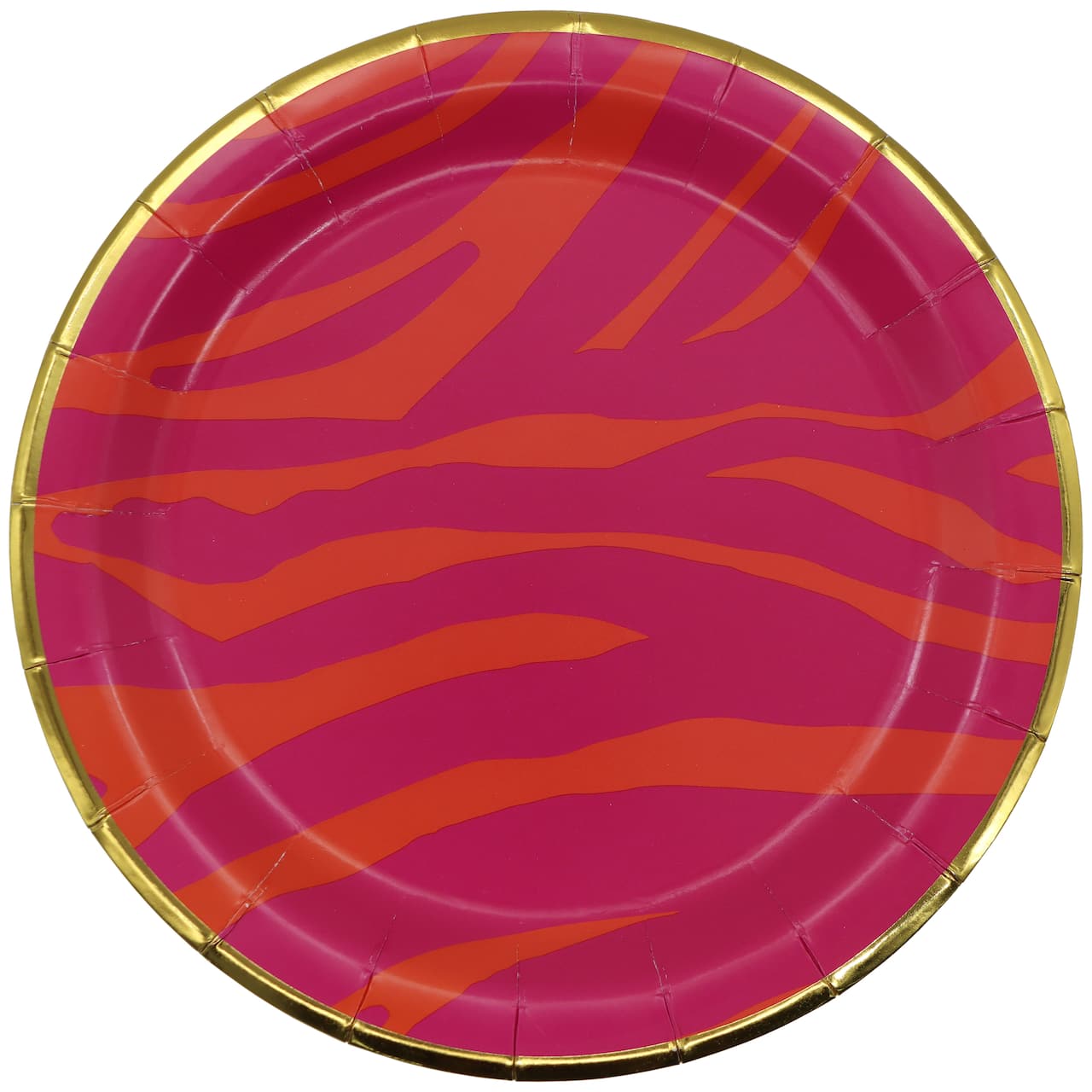 Pink Jungle 7" Orange & Pink Tiger Stripes Paper Snack Plates, 10ct. by Celebrate It™